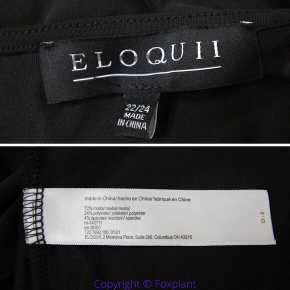 NEW Eloquii black Surplice dolman sleeve Wedge‎ wrap Dress, size 22/24 - Picture 15 of 15